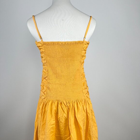 NWT Farm Rio Gathered Drop Waist Maxi Dress Size S Orange Cotton - Picture 8 of 15